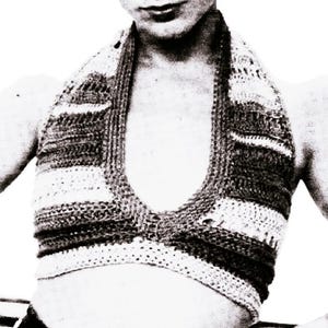 Crocheted Halter Top Pattern Digital Download Vintage Crochet Pattern