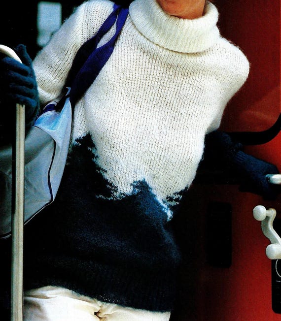 Knitted Forest Sweater Pattern Digital Download Vintage Knitting Pattern