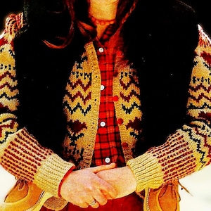 Knitted Girl&#39;s Cardigan Sweater Pattern Digital Download Vintage Knitting Pattern