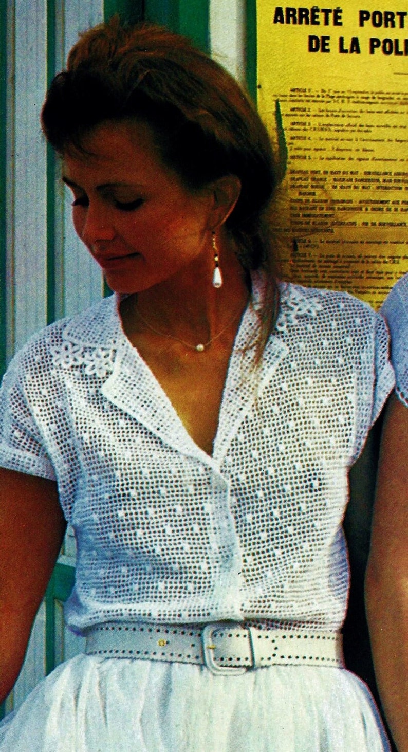 Crocheted Top Digital Download Vintage Crochet Pattern 