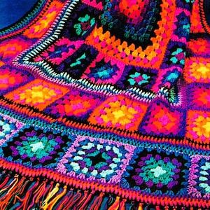 Crocheted Granny Square Afghan Pattern Digital Download Vintage Crochet Pattern