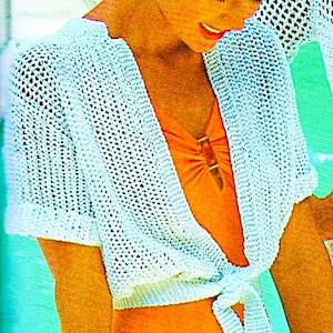 Knitted Beach Coverup Pattern Digital Download Vintage Knitting Pattern