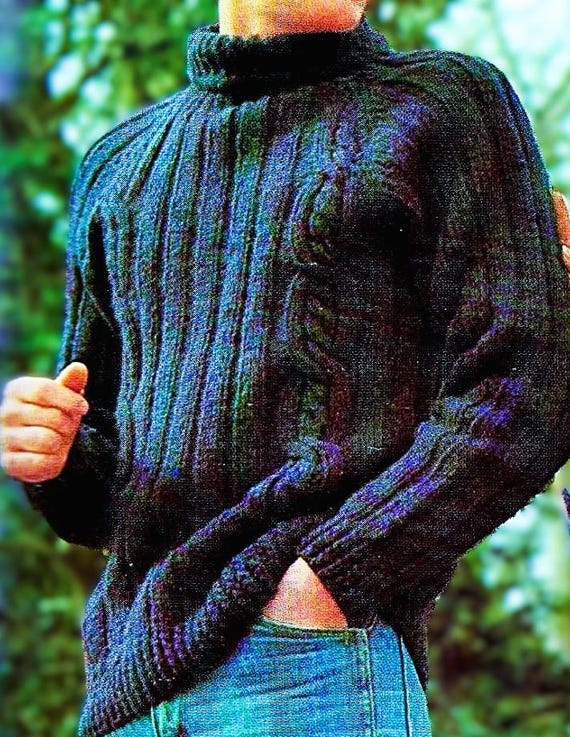 Knitted Men's Fisherman Cable Sweater Pattern Digital Download