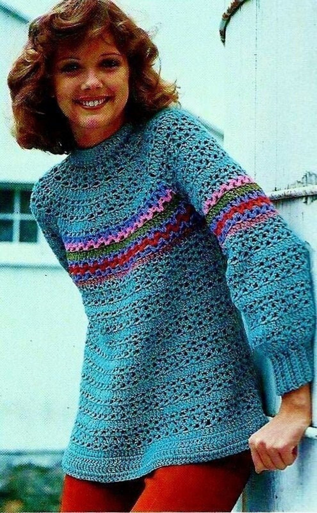 Patron de blusa de ganchillo Descarga digital Patron de crochet vintage Etsy Mexico