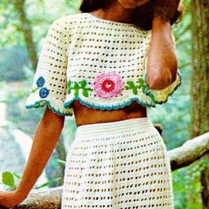 Crocheted Skirt and Top Patterns Digital Download Vintage Crochet Pattern