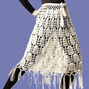 Crocheted Skirt Pattern Digital Download Vintage Crochet Pattern