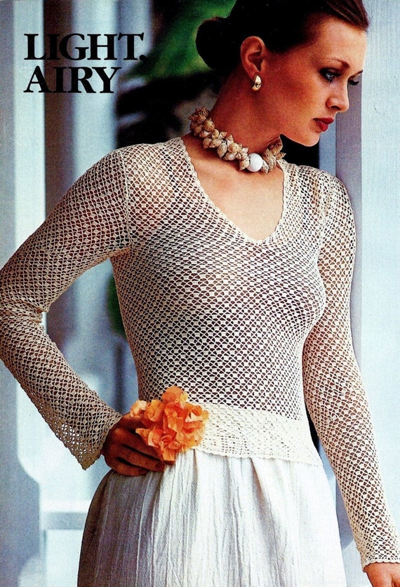 Crocheted Top Digital Download Vintage Crochet Pattern - Etsy