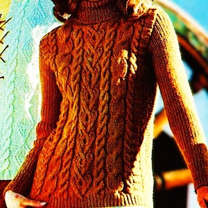 Knitted Fisherman Cable Sweater Pattern Digital Download Vintage Knitting Pattern