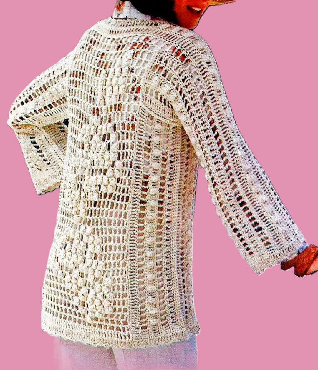 Crocheted Jacket Pattern Digital Download Vintage Crochet Pattern - Etsy