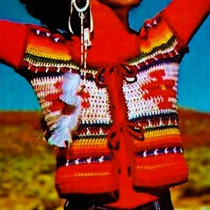 Modèle de gilet au crochet, téléchargement numérique, motif au crochet vintage