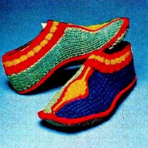 Patrón de pantuflas de punto Descarga digital Patrón de tejido vintage