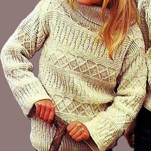 Knitted Guernsey Sweater Pattern Digital Download Vintage Knitting Pattern