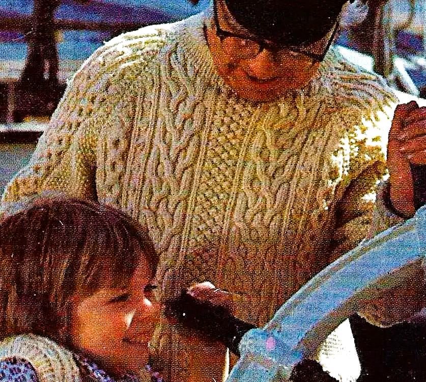 Knitted Captain's Fisherman Cable Sweater Digital Download Vintage Knitting Pattern