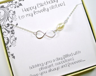 Sister Birthday Gift | Sister Necklace | Sister Infinity | Sister Gift | Sister in Law Gift | Big Sister | Little Sister | Sterling Silver