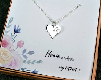 Gift for Mom | Mom Gift from Daughter | Mom Gift from Son | Mom Necklace | Sterling Silver | Heart | Made in USA