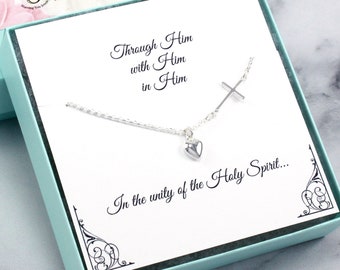 Confirmation Gifts | First Communion Gifts | Cross Necklace | Unique Christian Gift For Her | For Girl | Holiday Gifts | Christmas Gifts