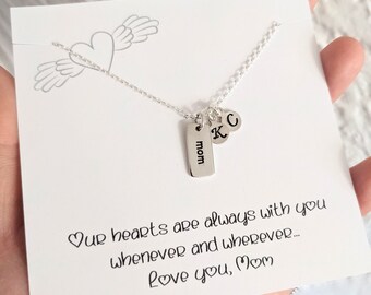 Mom Necklace with Kids Initials | Kids Initial Necklace for Mom | Mom Birthday, Mother's Day, Christmas Gift | Sterling Silver | Made in USA