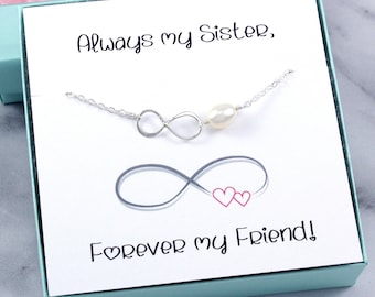 Sister Gift | Sister Infinity Bracelet | Sister Infinity Pearl Bracelet | Sister in Law Gift | Ready to Gift | Freshwater | Made in USA