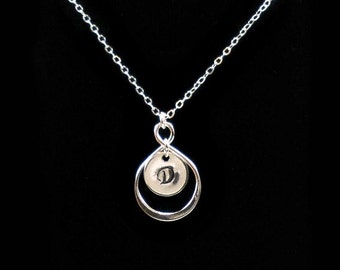 Infinity Initial Necklace | Customized Initial | Dainty Silver Necklace for Women | Personalized Gift | Sterling Silver | Made in USA