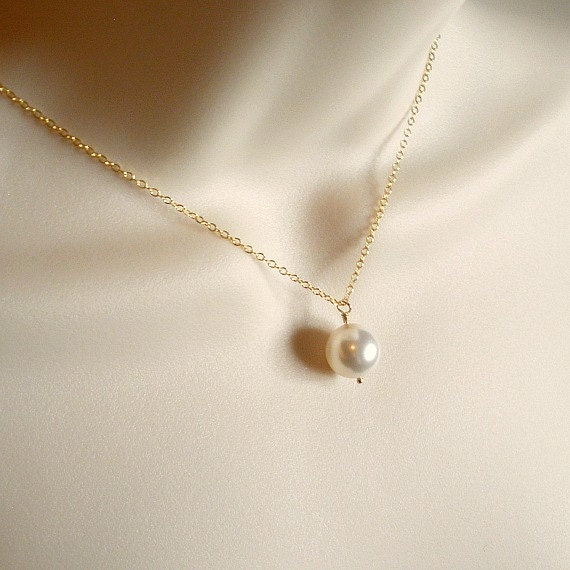 Single Pearl Necklace Designer Crystal Pearl Floating Pearl - Etsy