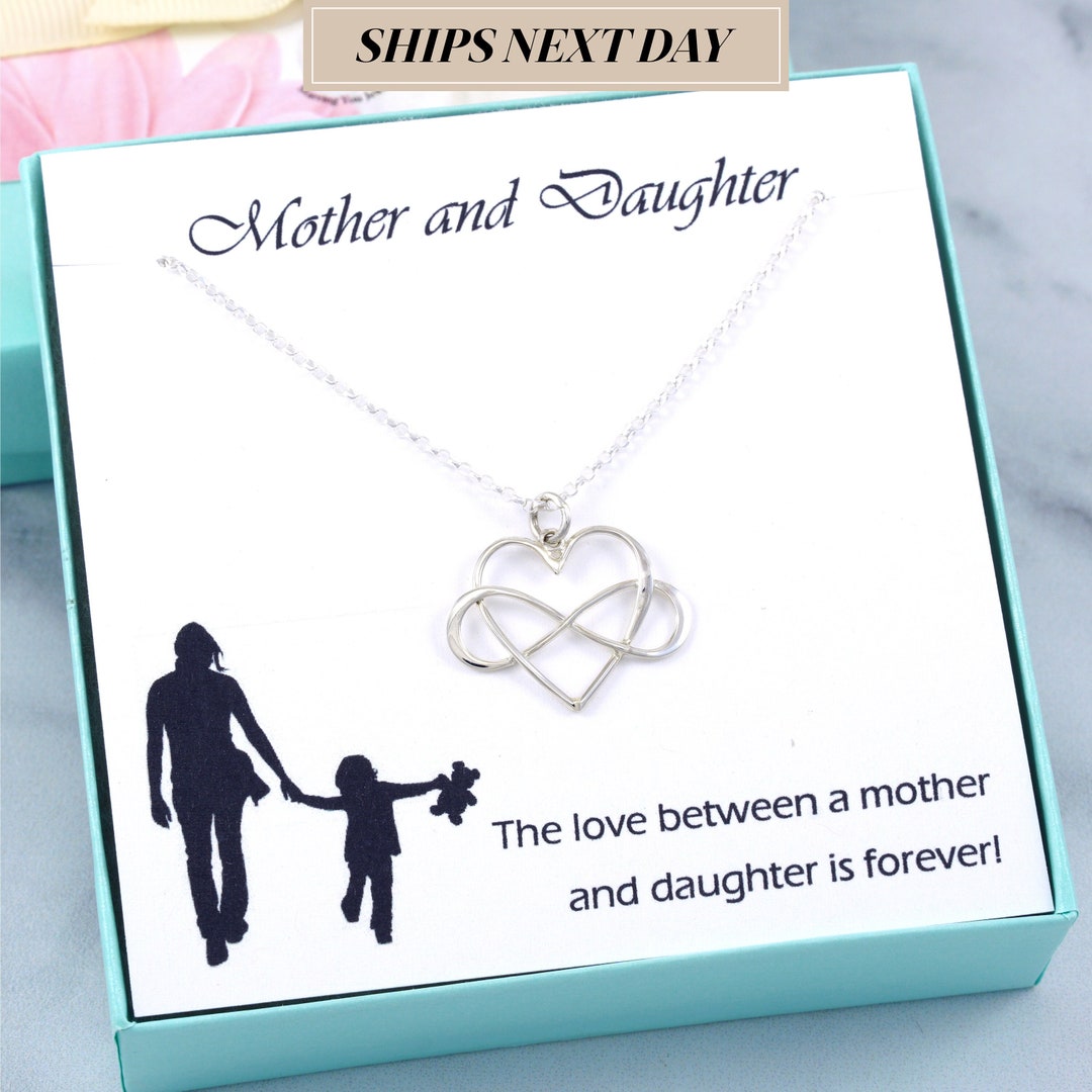 Mother Daughter Infinity Heart Necklace Sterling Silver Gift for Mother ...