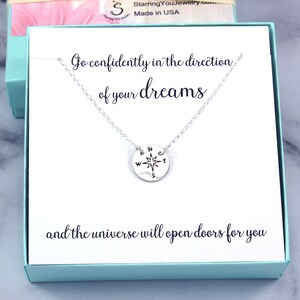 Graduation Gift Compass Necklace High School Graduation New Job Gift Gift for Student Traveling Abroad Daughter Gift Son Gift image 10