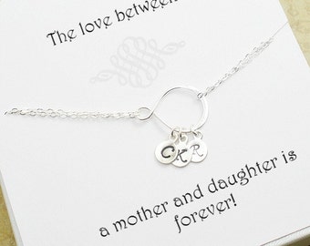 Mom Bracelet with Kids Initials | Personalized Mom Jewelry | Mother and Daughter Bracelet | Hademade