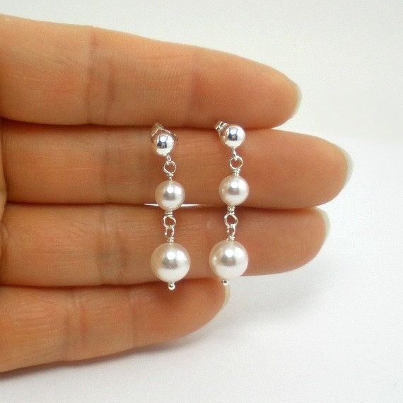 Bridal Pearl Jewelry Set Pearl Necklace and Earrings - Etsy