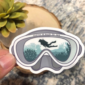 Scuba Sticker- Scuba Mask Sticker- Snorkel Decal- Dive Decal- Diving- Snorkeling- Beach Life - Scuba Flag- stickers