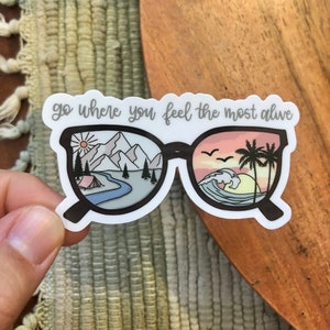 Outdoors- Hiking Sticker- Mountain Sticker- Just Go- Explore Sticker- Travel Stickers- Adventure- Travel- Explore- Wanderlust- Ocean Sticker