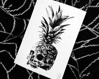 Skull Pineapple Art Print