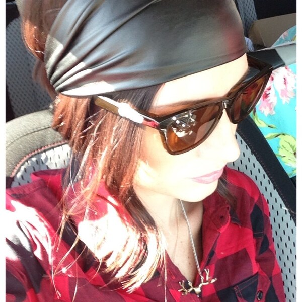 Black Faux Leather Wrap OR Turban, FABRIC WRAPS - Buy 3, Get 1 Free