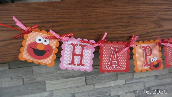 Elmo birthday banner Elmo Happy Birthday Banner Elmo | Etsy