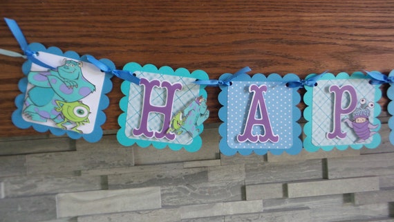 Monsters Inc Birthday Banner Monsters Birthday Banner 1st Etsy