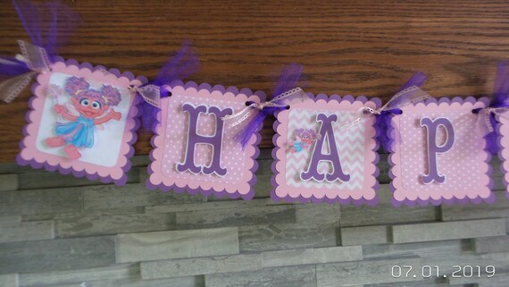 Abby Cadabby Birthday Banner Sesame Street Birthday Banner Etsy