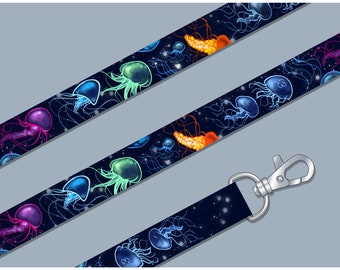Jellyfish Lanyard, Double Sided Printed Design