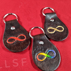 Neurodiversity  Autism Acceptance Leather Key Fob