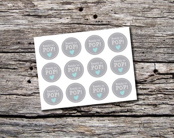 Ready To Pop - Baby Shower Party Favor - DIGITAL Sticker Printable