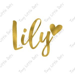 Personalized Name Heart Sticker DIGITAL Iron on Transfer Printable ...