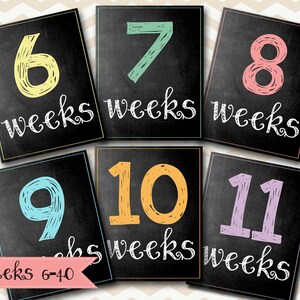 Weekly Pregnancy Chalkboard / 8x10 DIGITAL Printable Maternity Photo Prop / Set of 35