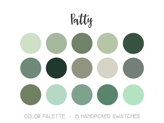 Patty Palette, Procreate Color Palette, Shades of Green, iPad App