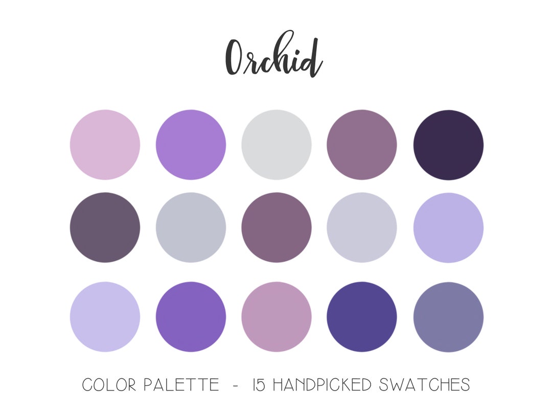 Orchid Palette Procreate Color Palette Purple Lavender Lilac - Etsy