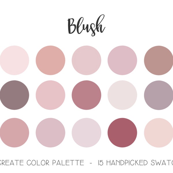 Blush Color Palette, Procreate Swatches, Shades of Pink Cream Mauve, iPad Palette, Hex Values, PMS Pantone, Design Inspiration