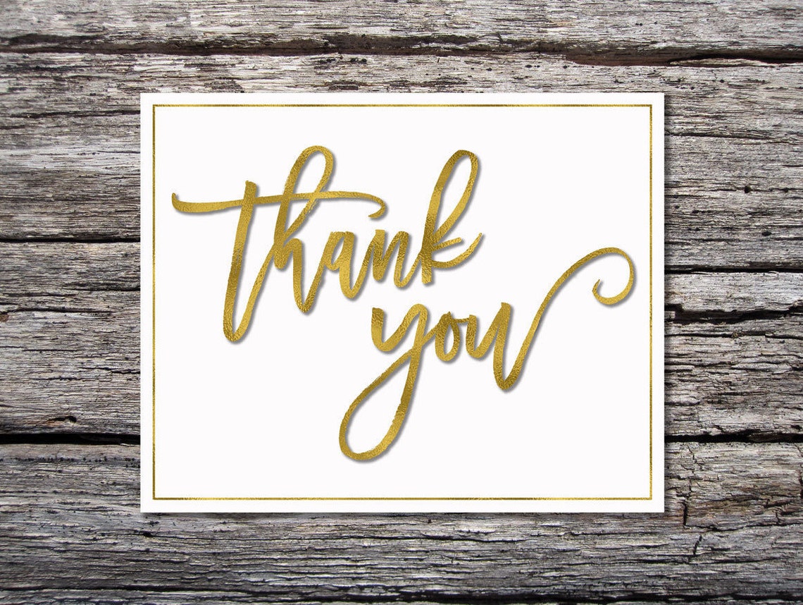 Thank You Printable Chalkboard Sign Gold Wedding Sign Etsy