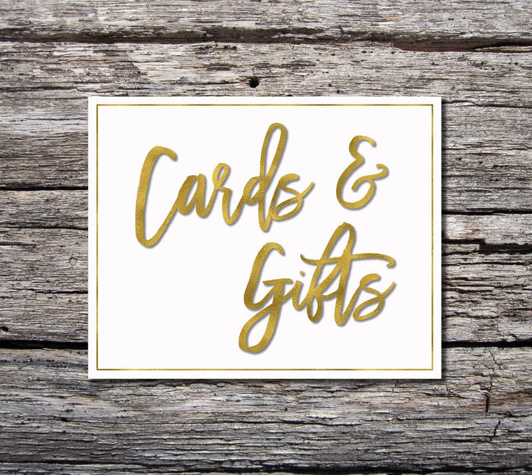 Cards &amp; Gifts Printable Sign - Wedding Sign Gold - Digital Printable ...
