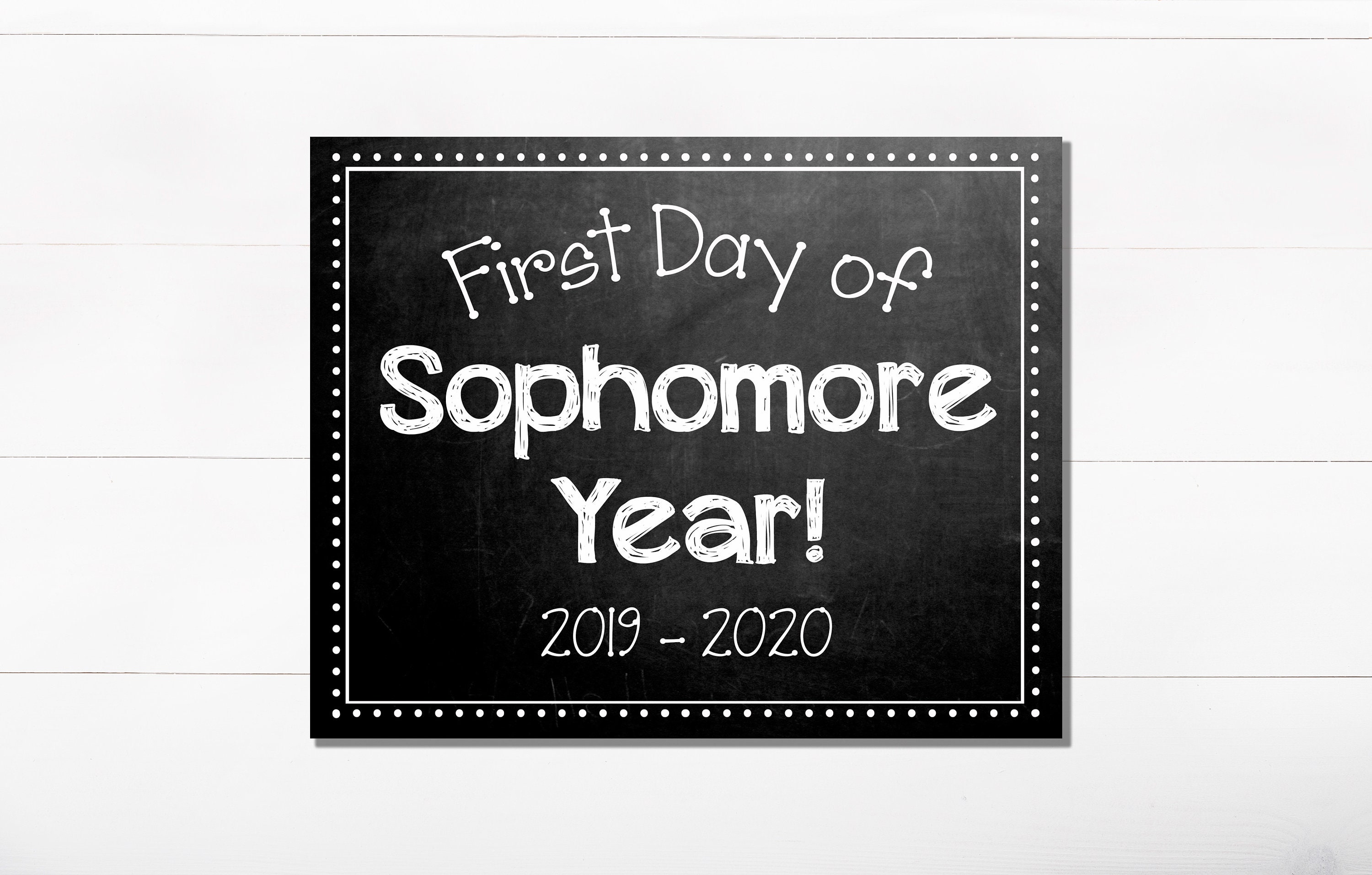 First Day of School Chalkboard Sign / Sophomore Year / First Etsy