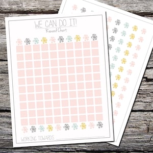 Beloning grafiek afdrukbaar digitaal bestand - bloemen sticker grafiek - meisje karwei grafiek - kinderen potje grafiek - positief gedrag aanmoedigen - verdien prijs