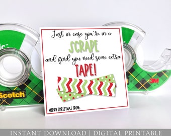 Christmas Gift Tag - Tape and Wrapping Supplies Digital Printable