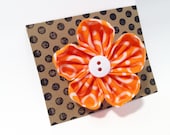 SALE!  HALF OFF!  Flower Hair Clip - Orange and White Flower - Orange Splash Collection