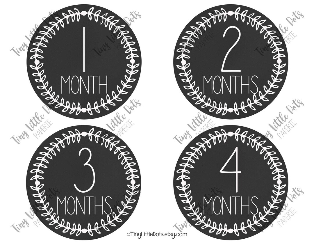 Monthly Pregnancy Chalkboard Stickers / DIGITAL Printable Maternity ...